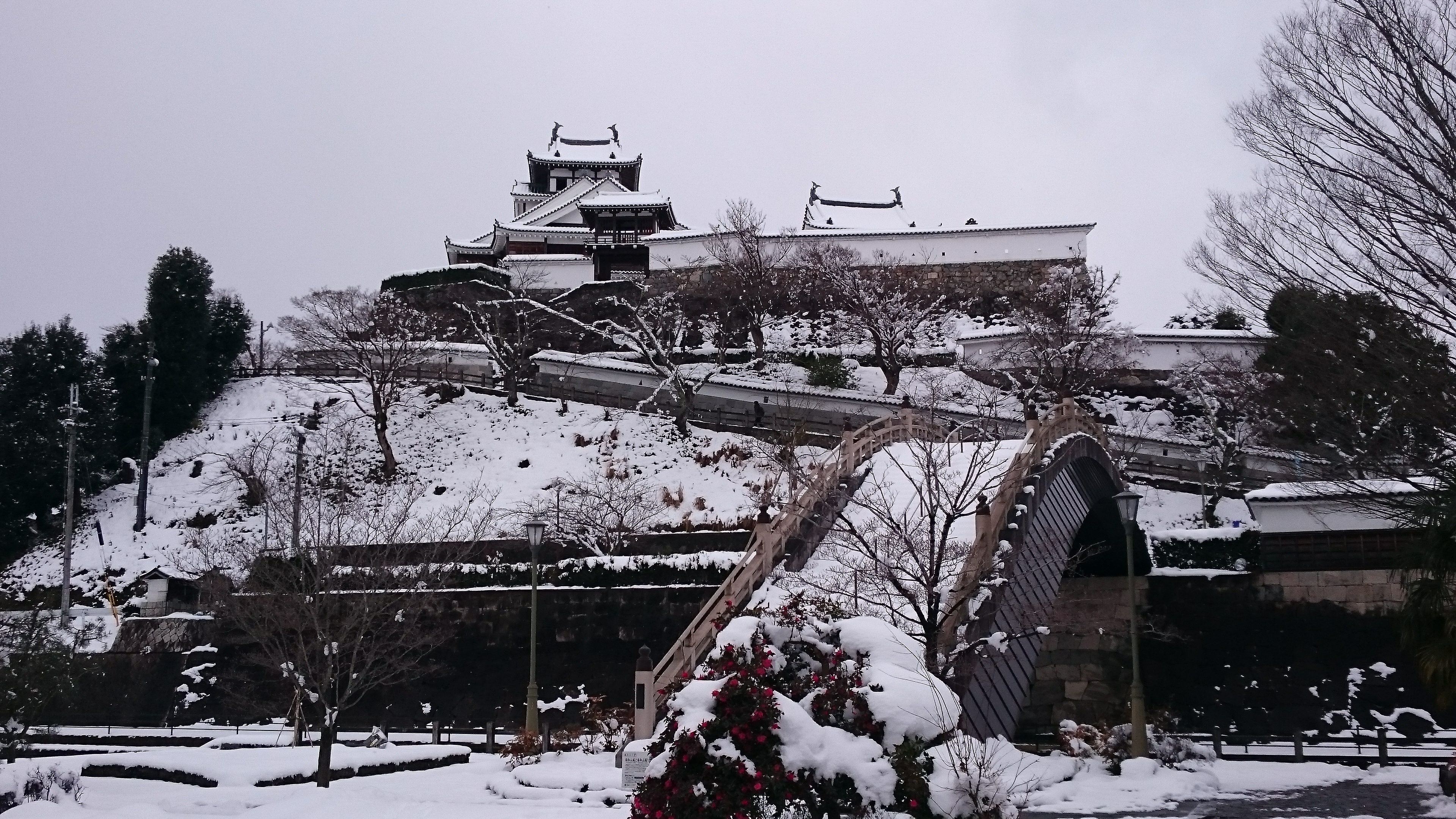 雪の福知山城